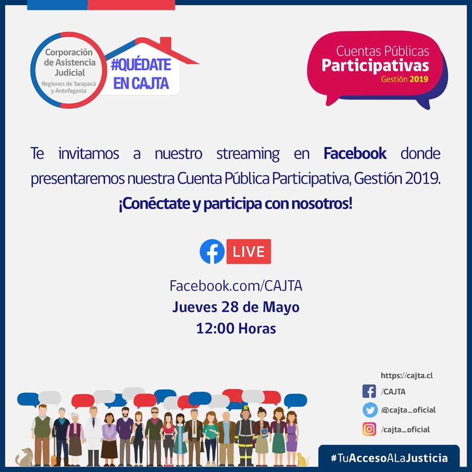 Invitamos a la comunidad a seguir nuestra Cuenta Pública Participativa 2019