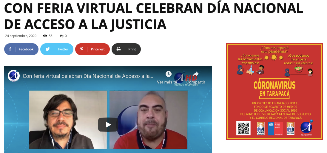 Director Regional de Tarapacá participó en entrevista en Canal Iquique Televisión