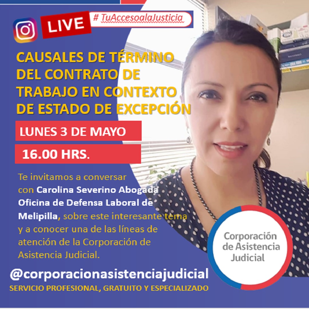 HOY LUNES 3 DE MAYO "CAUSALES DE TÉRMINO DEL CONTRATO EN CONTEXTO DE ESTADO DE EXCEPCIÓN"