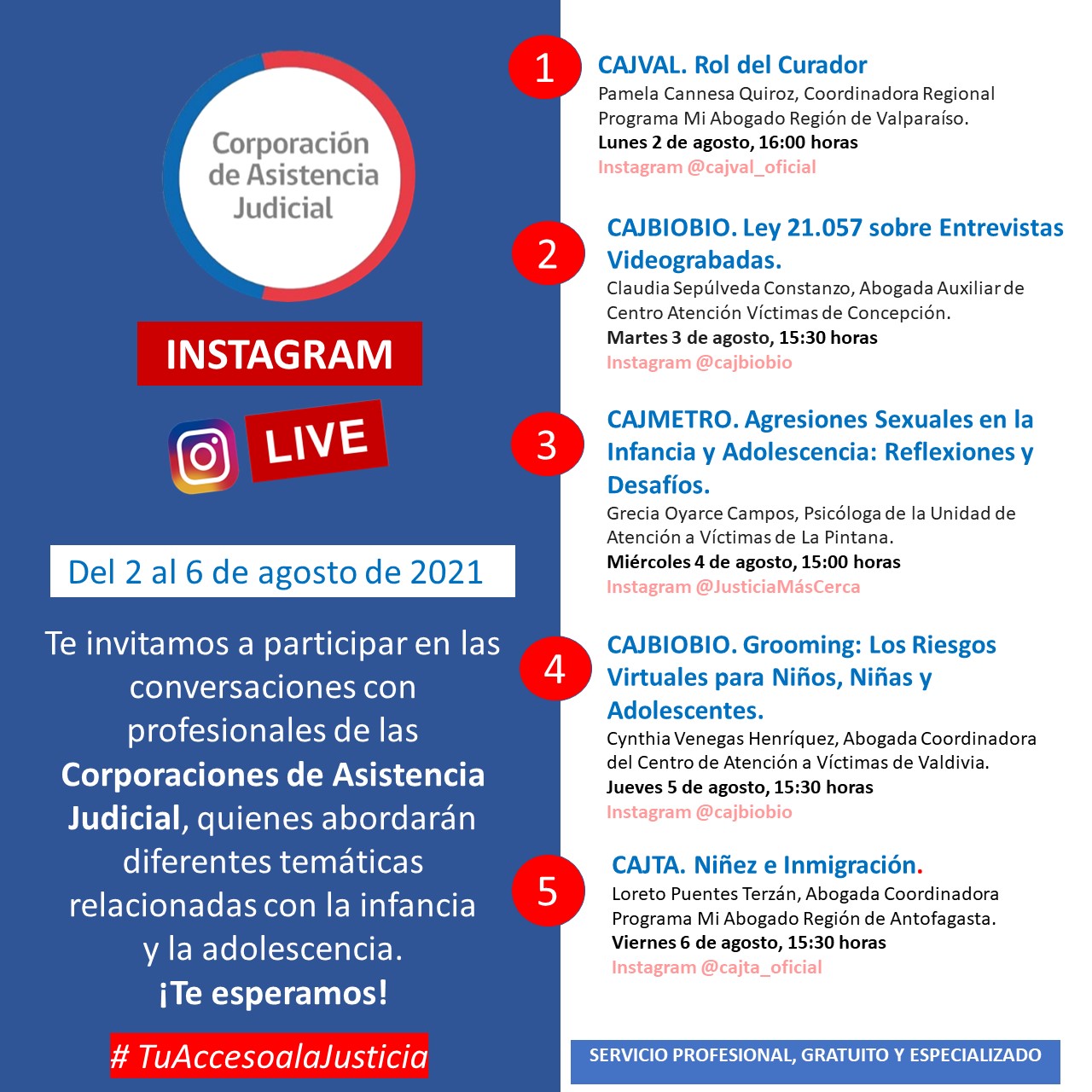 Visita nuestro Instagram Live del 2 al 5 de agosto: convesaremos sobre temas de Infancia y Adolescencia