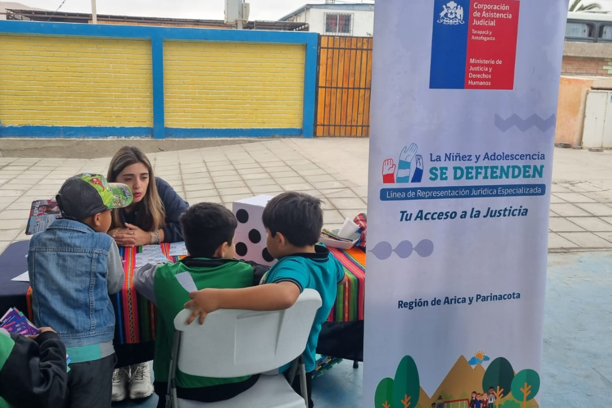 Línea La Niñez y Adolescencia se Defienden de Arica y Parinacota participó en la Plaza de Justicia