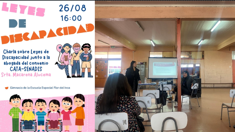 Comunidad educativa de la Escuela Especial Flor del Inca recibe una charla sobre las leyes respecto de la discapacidad