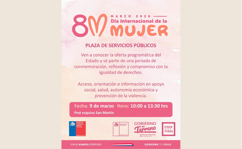 Antofagasta: Plaza de Servicios Públicos en el marco del Día Internacional de la Mujer